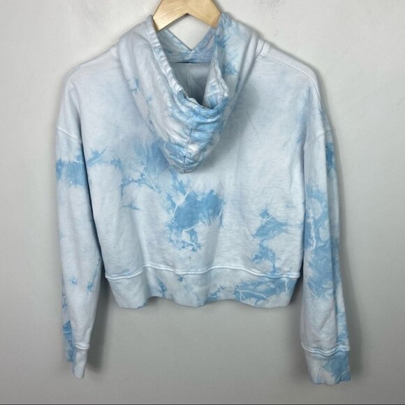 Frankies Bikinis Burl Sweatshirt Baby Blue Tie Dye Hoodie Size Medium Hood Boho - Picture 5 of 10